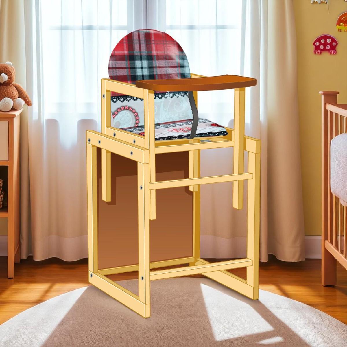 Стульчик для кормления Мася Сердечка на красном фоне (№1125) - фото 2 Стульчик для кормления Мася Сердечка на красном фоне (№1125) - фото 2