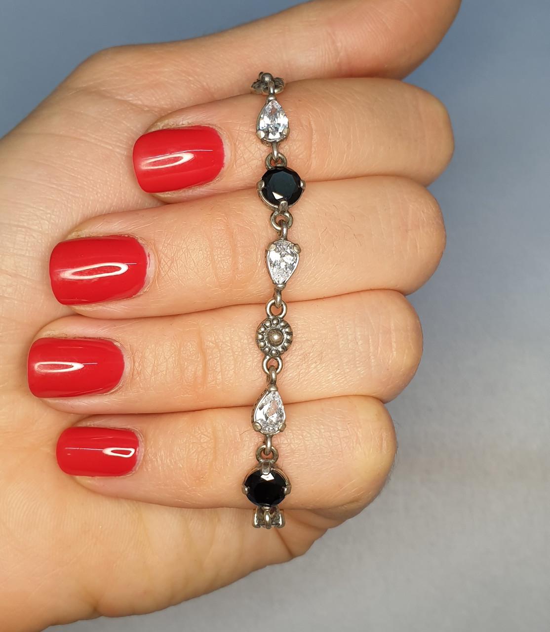 Браслет серебряный с кубическим цирконием р. 17,5 8,95 г