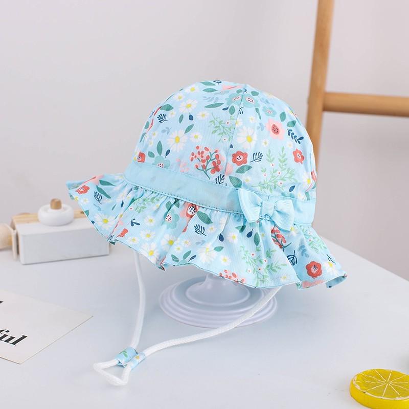 Панама для девочек Цветы 48 см Голубой (24040225)