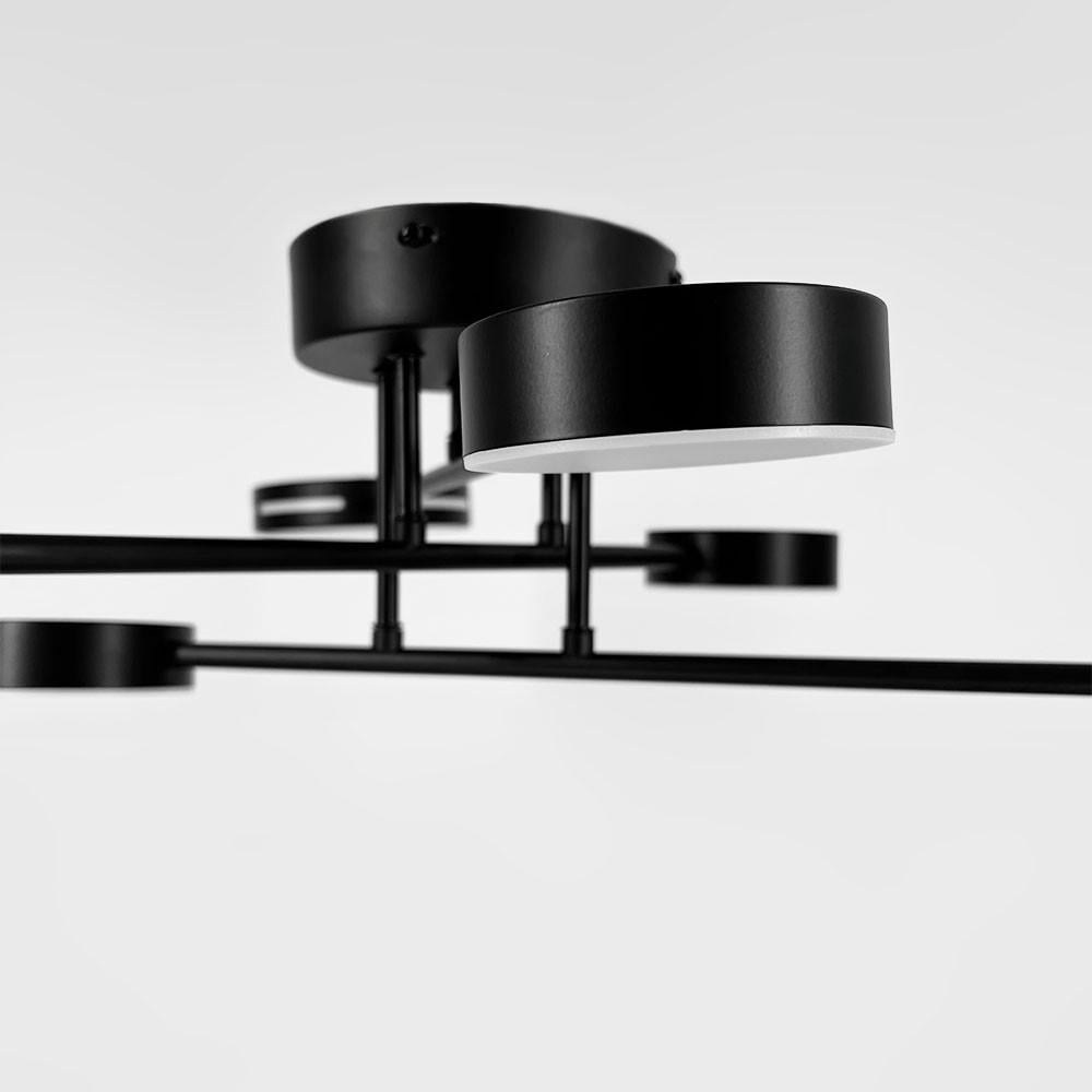 Люстра стельова на 3/3 світлових кругів Ø 65 см Чорний (77031/3/3 BK) - фото 5