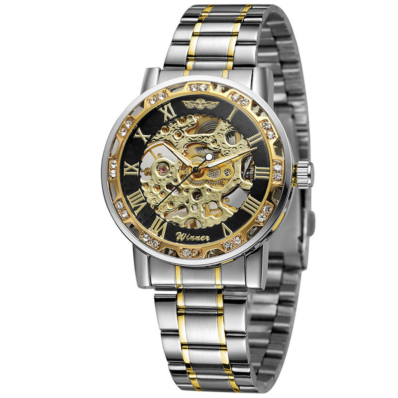 Годинники чоловічий з стразами Winner Diamonds W614 Silver/Gold/Black - фото 10 Годинники чоловічий з стразами Winner Diamonds W614 Silver/Gold/Black - фото 10