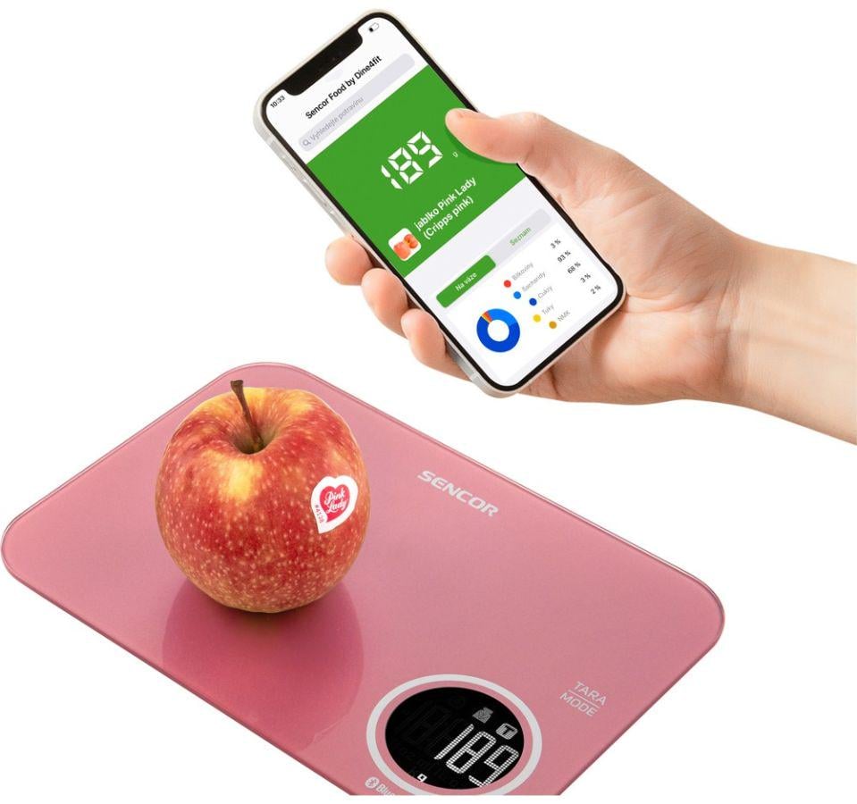 Весы кухонные Sencor SKS7074RD с функцией Bluetooth до 5 кг Красный (620749) - фото 4 Весы кухонные Sencor SKS7074RD с функцией Bluetooth до 5 кг Красный (620749) - фото 4