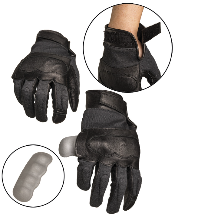 Перчатки кожаные Mil-Tec Gloves Leder/Aramid M Черный - фото 2