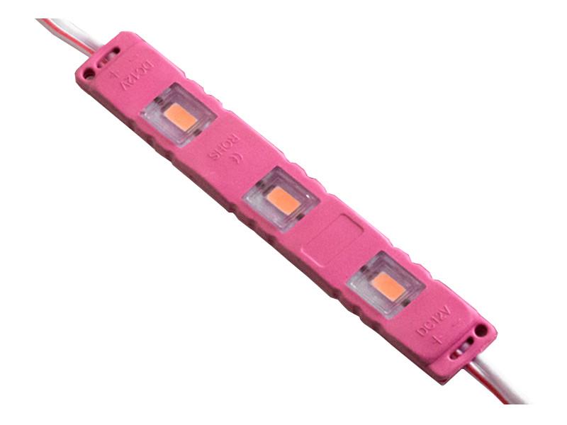 Светодиодный модуль SMD5730 3 LED 12В 1Вт IP65 розовый (3165)