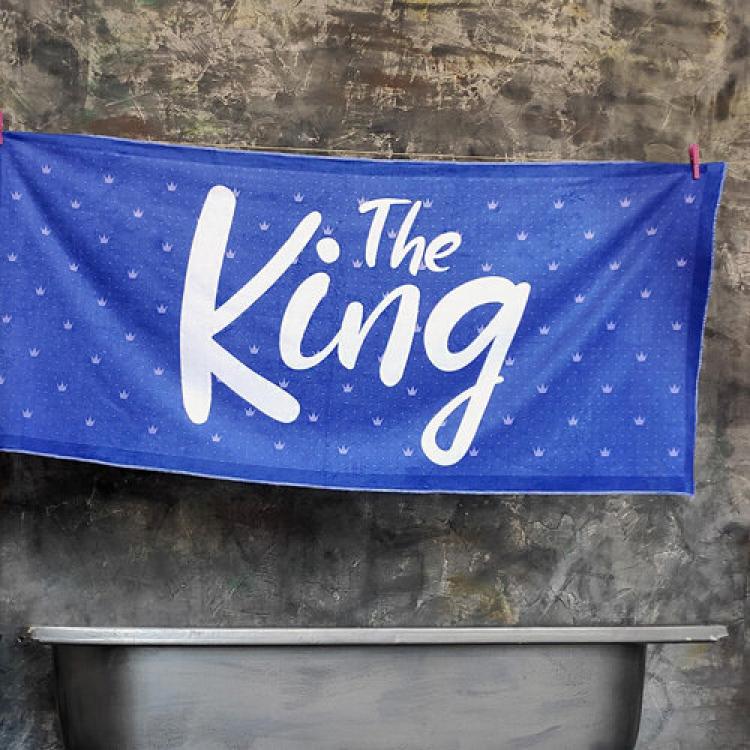 Полотенце с принтом The King 150х70 см Blue (125550) Полотенце с принтом The King 150х70 см Blue (125550)