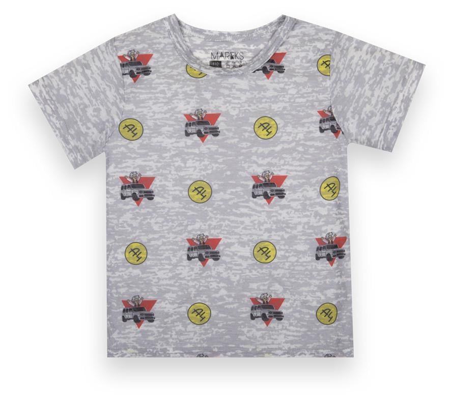 Футболка дитяча бавовняна для хлопчика Mareks Комікс 128 см Сірий (70011)