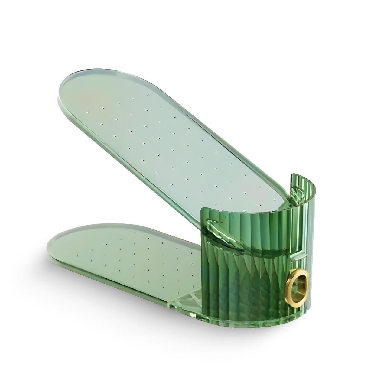 Подставка-органайзер для обуви двойная пластиковая Изумрудный (2476286684)