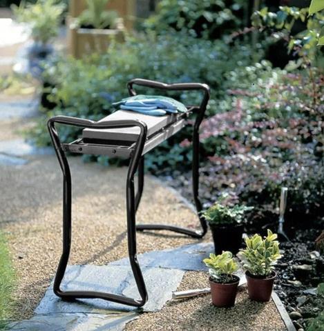 Подставка-стул для колен складная садовая 4в1/органайзер для инструментов Черный - фото 11