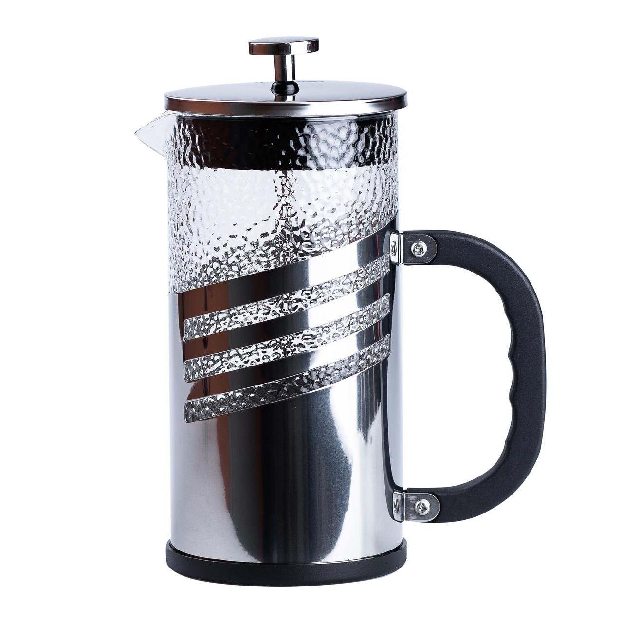 Чайник заварювальний з фільтром френч прес 1 л Сріблястий - фото 2