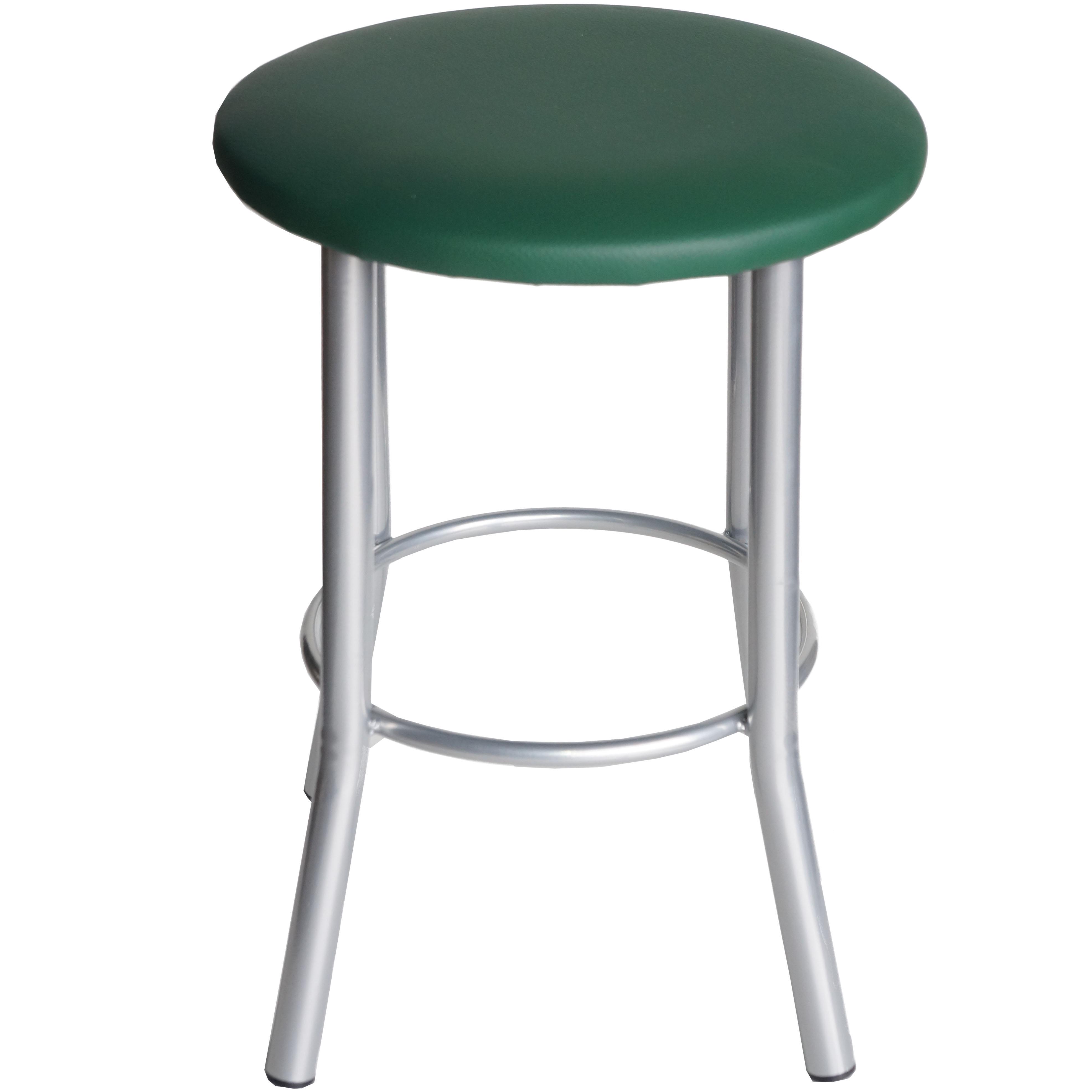 Табурет для кухни АНТ Тедди кожзаменитель Алюминиевый/Зеленый (U24742-05)