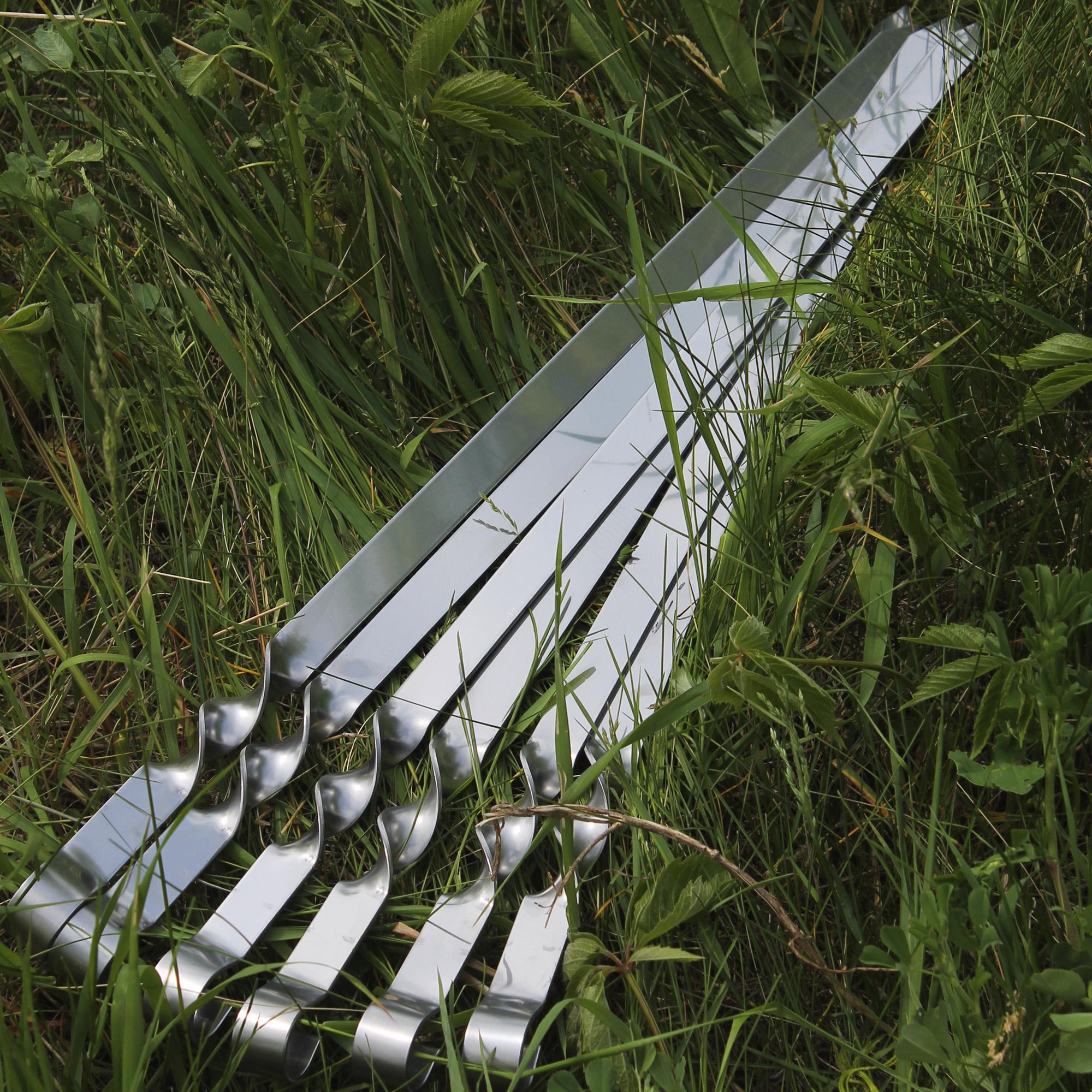 Шампуры для люля-кебаб с металлической ручкой из нержавейки 6 шт.