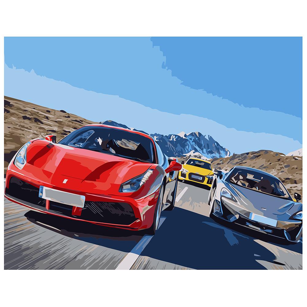 Картина по номерам Strateg Гонки на машинах 40x50 см (VA-1122)