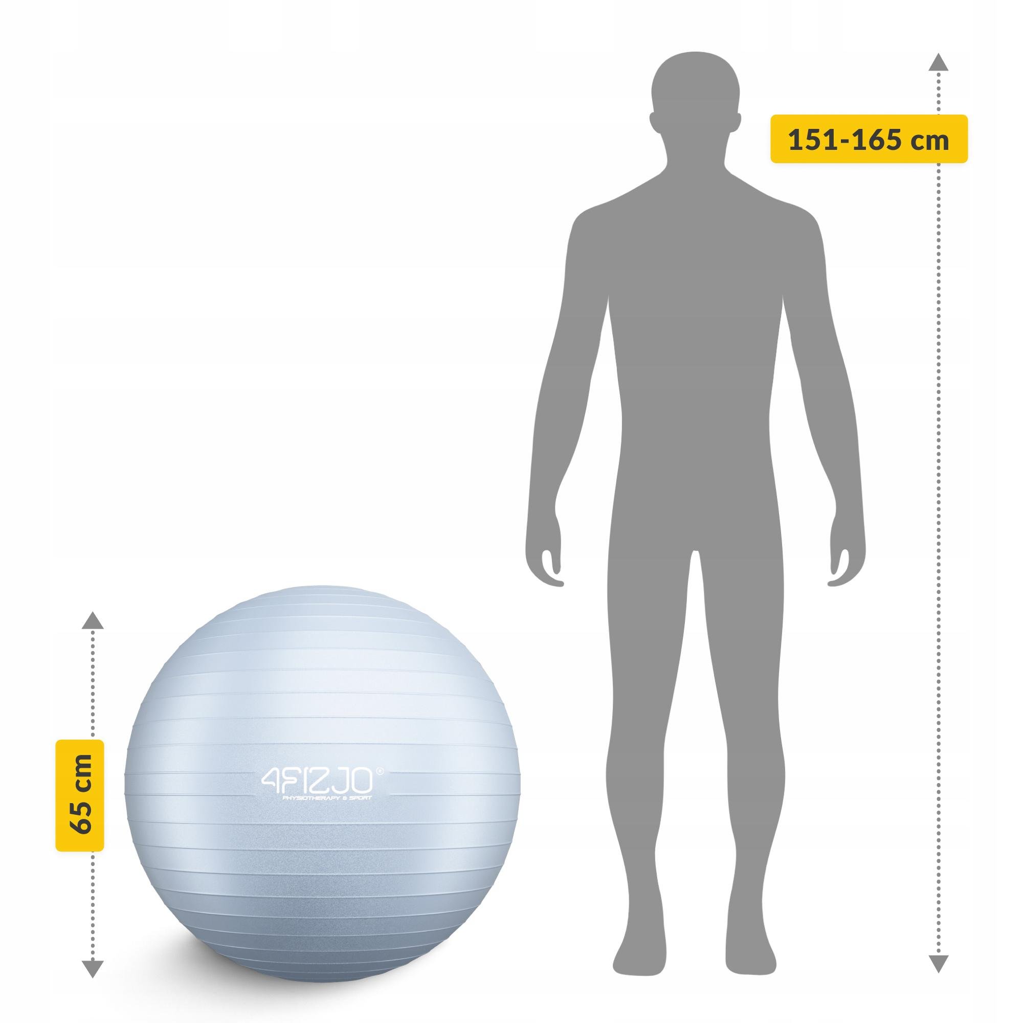 М'яч для фітнесу 4fizjo Anti-Burst 65 см Grey (P-5905973404785) - фото 8