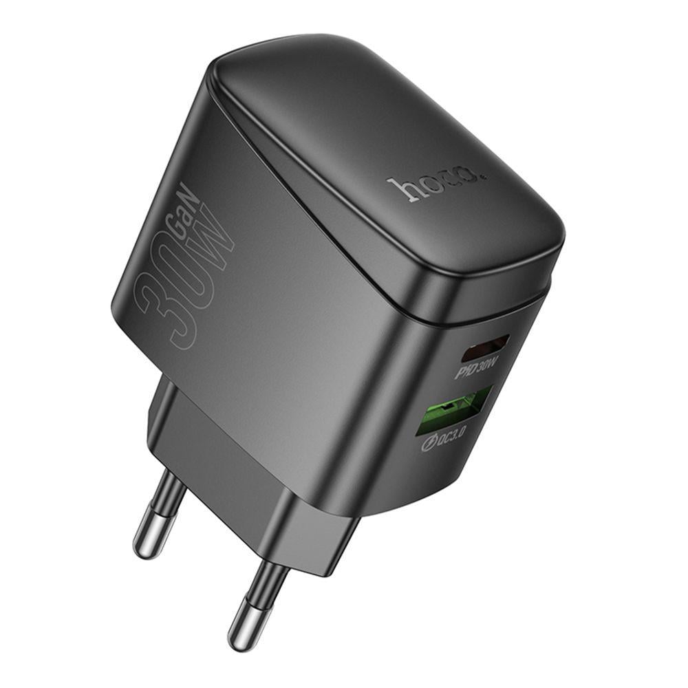 Зарядний пристрій Hoco CS61A 1USB/1USB-C PD/QC 30W Чорний