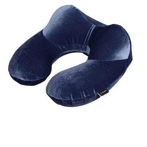 Надувная подушка дорожная U-образная с подголовником бархат (2874)