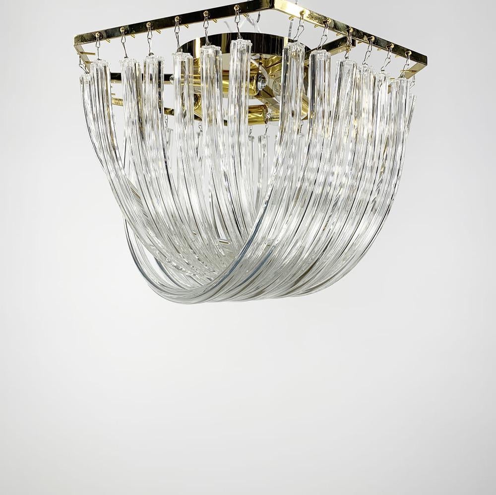 Люстра стельова Newport із закрученими скляними трубками Ø 60 см Золотий (SA37)