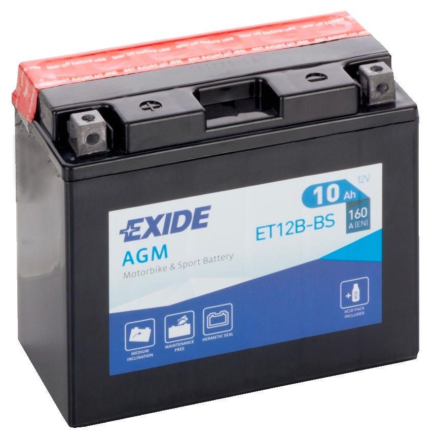 Акумулятор мото EXIDE AGM EN ET12B-BS 6СТ-10Ah 160А (98019)