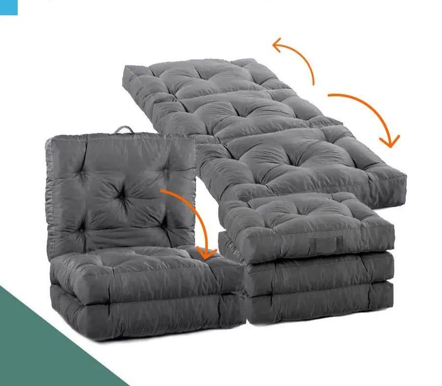 Матрац-трансформер 3в1 оксфорд 180x60x13 см Сірий - фото 2 Матрац-трансформер 3в1 оксфорд 180x60x13 см Сірий - фото 2