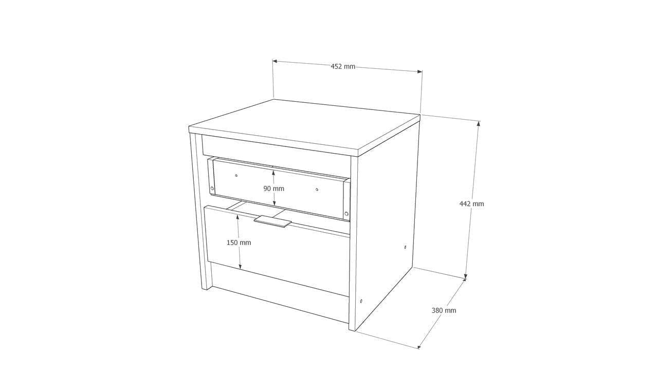 Тумба прикроватная Сити-450 Эверест 452х380х442 мм Дуб сонома/Графитовый (EVR-20727.02) - фото 7 Тумба прикроватная Сити-450 Эверест 452х380х442 мм Дуб сонома/Графитовый (EVR-20727.02) - фото 7