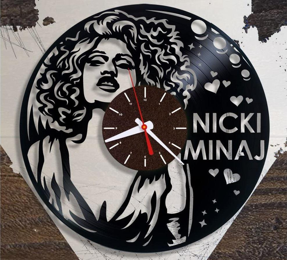 Часы настенные Ники Минаж 2914 из виниловой пластинки