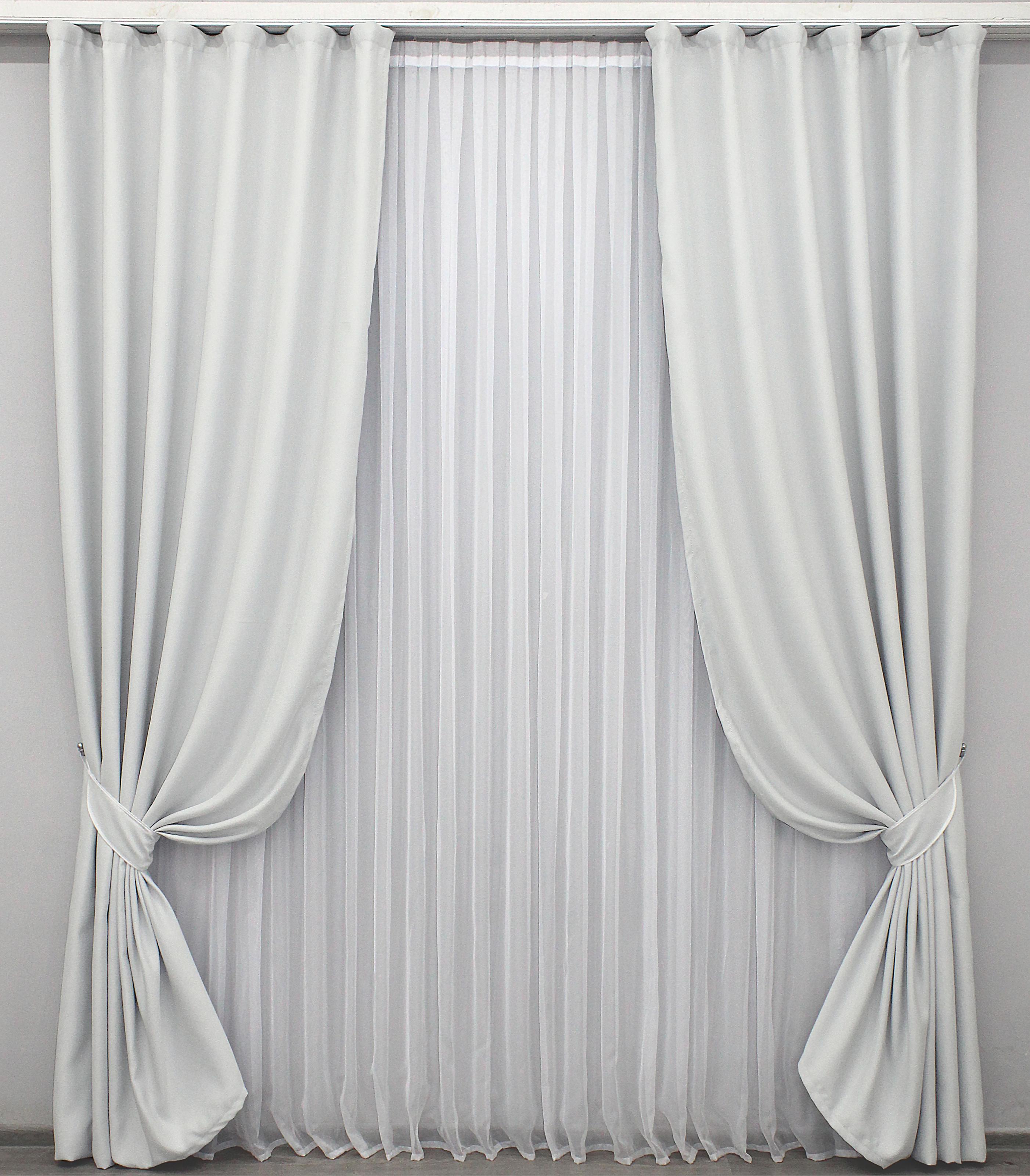 Комплект штор VR-Textil Bagema Rvs № 1247ш блэкаут 150х270 см 2 шт. Светло-серый (33-0080) - фото 1