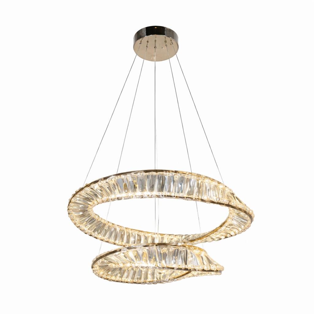 Люстра підвісна 548/600+400GD кришталева світлодіодна Золотий(2899883819)