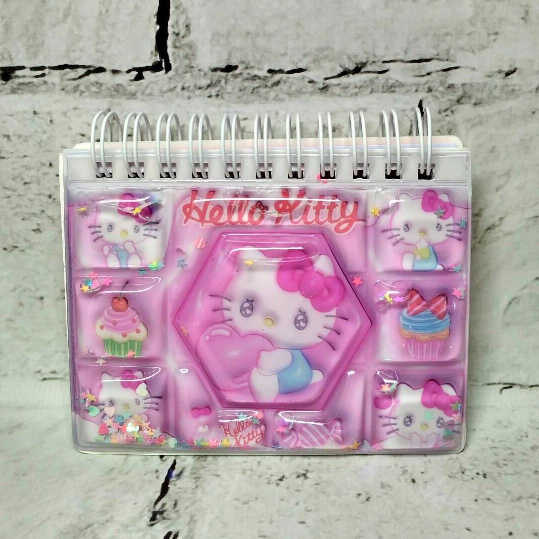 Блокнот детский для заметок с жидкостью и блестками Котик 55 листов 10,7х8,3 см Розовый (24-616-8)