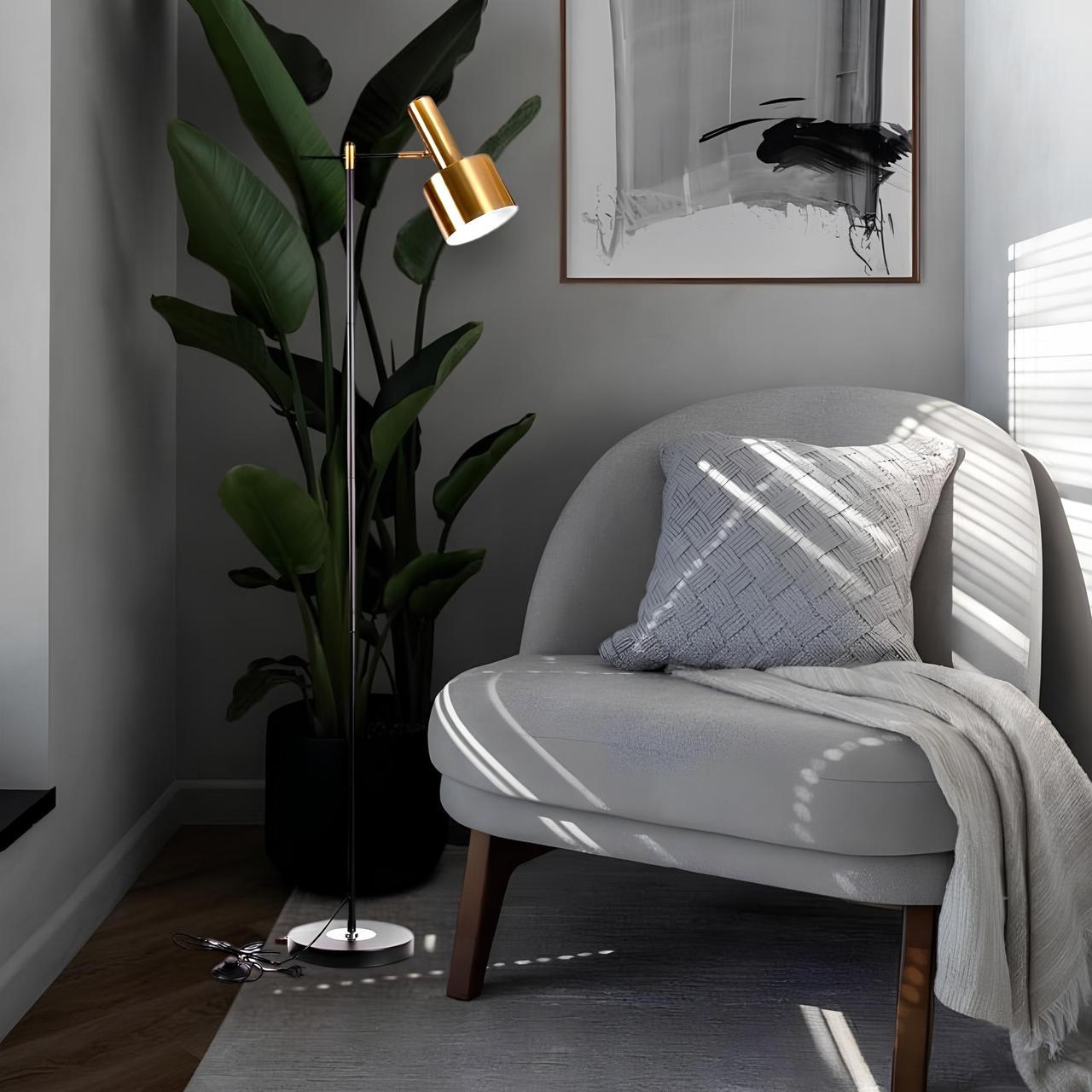 Торшер Svet з поворотним плафоном з металу під лампу Е27 Чорний/Золотий (SWT-3055 BK+GD) - фото 10 Торшер Svet з поворотним плафоном з металу під лампу Е27 Чорний/Золотий (SWT-3055 BK+GD) - фото 10