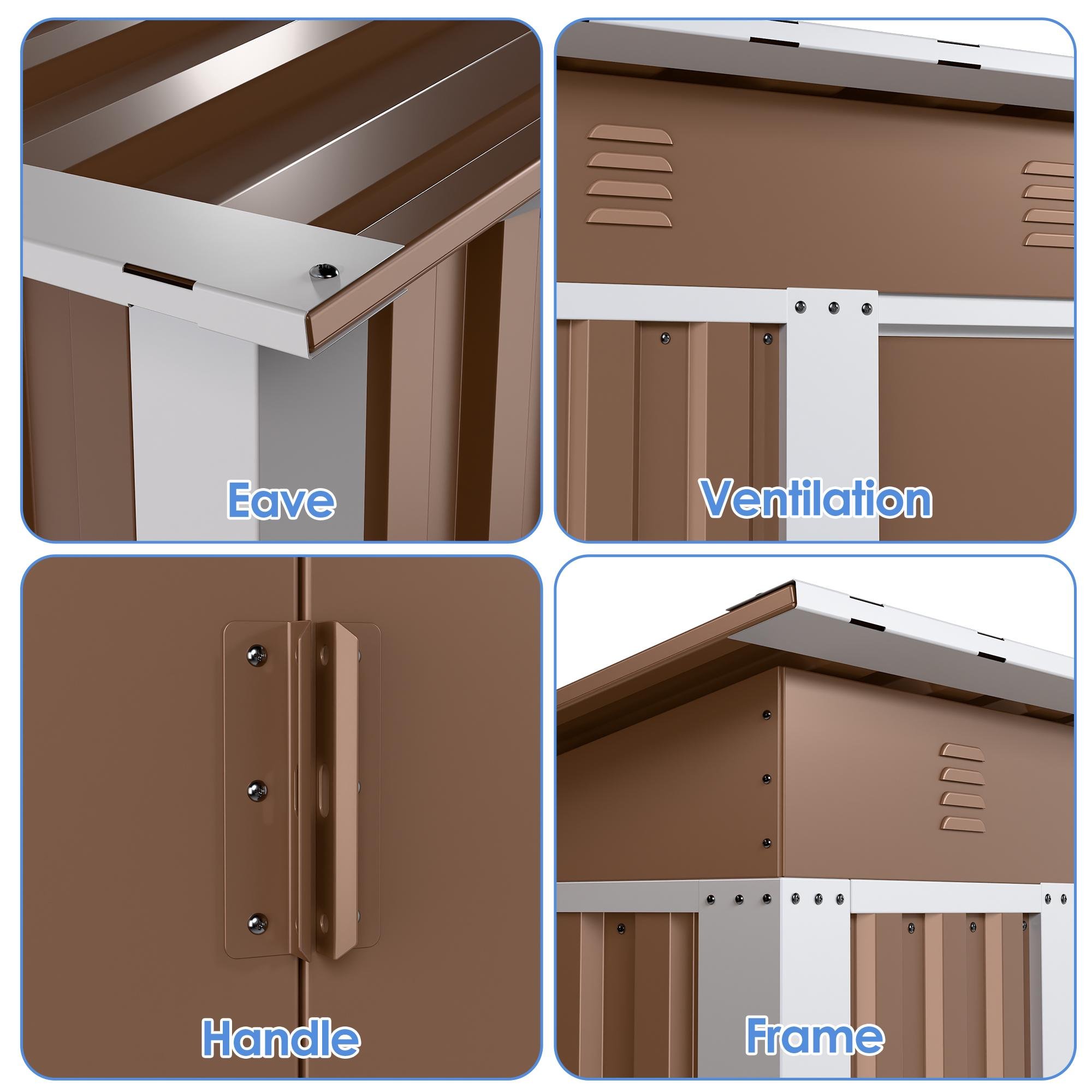 Хозблок-сарай металлический SS-01 с односкатной крышей 1850х1800х900 мм Коричневый - фото 5