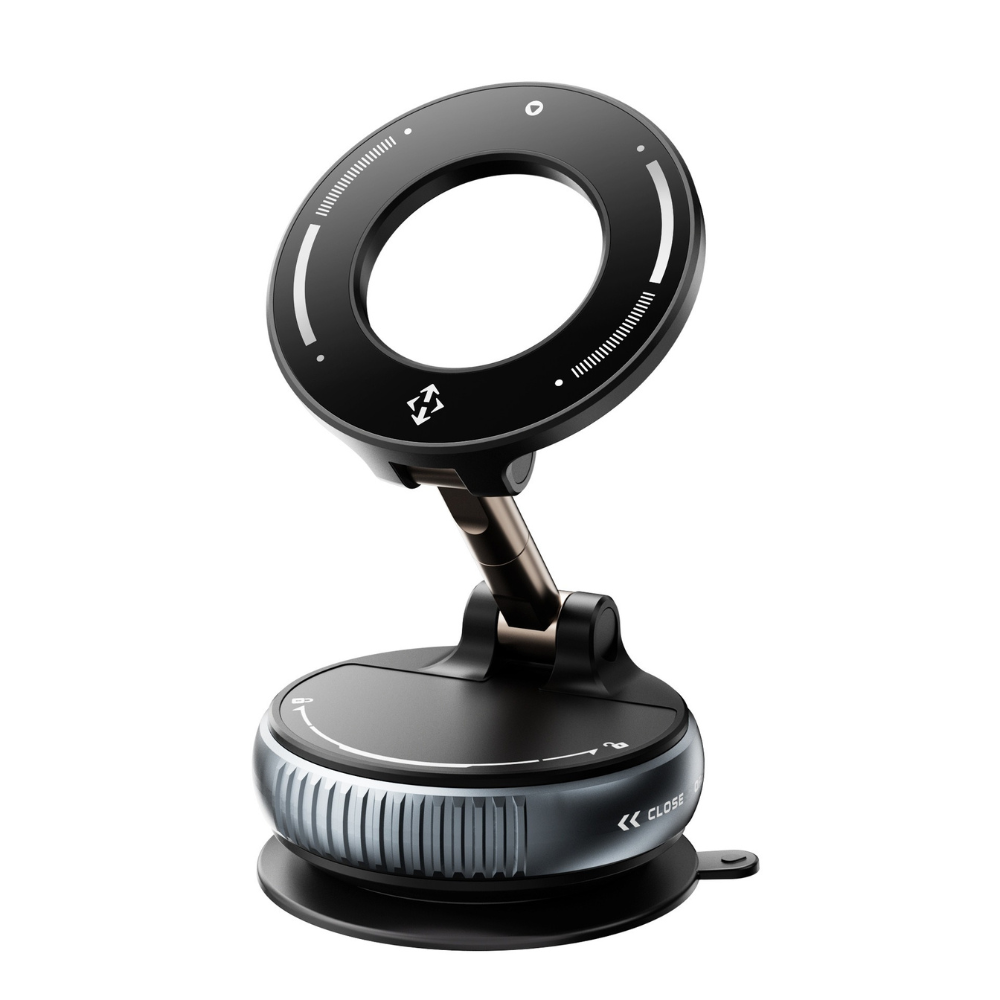 Держатель для телефону автомобильный магнитный на присоску с функцией оборота на 360 универсальный для машины и дома Черный