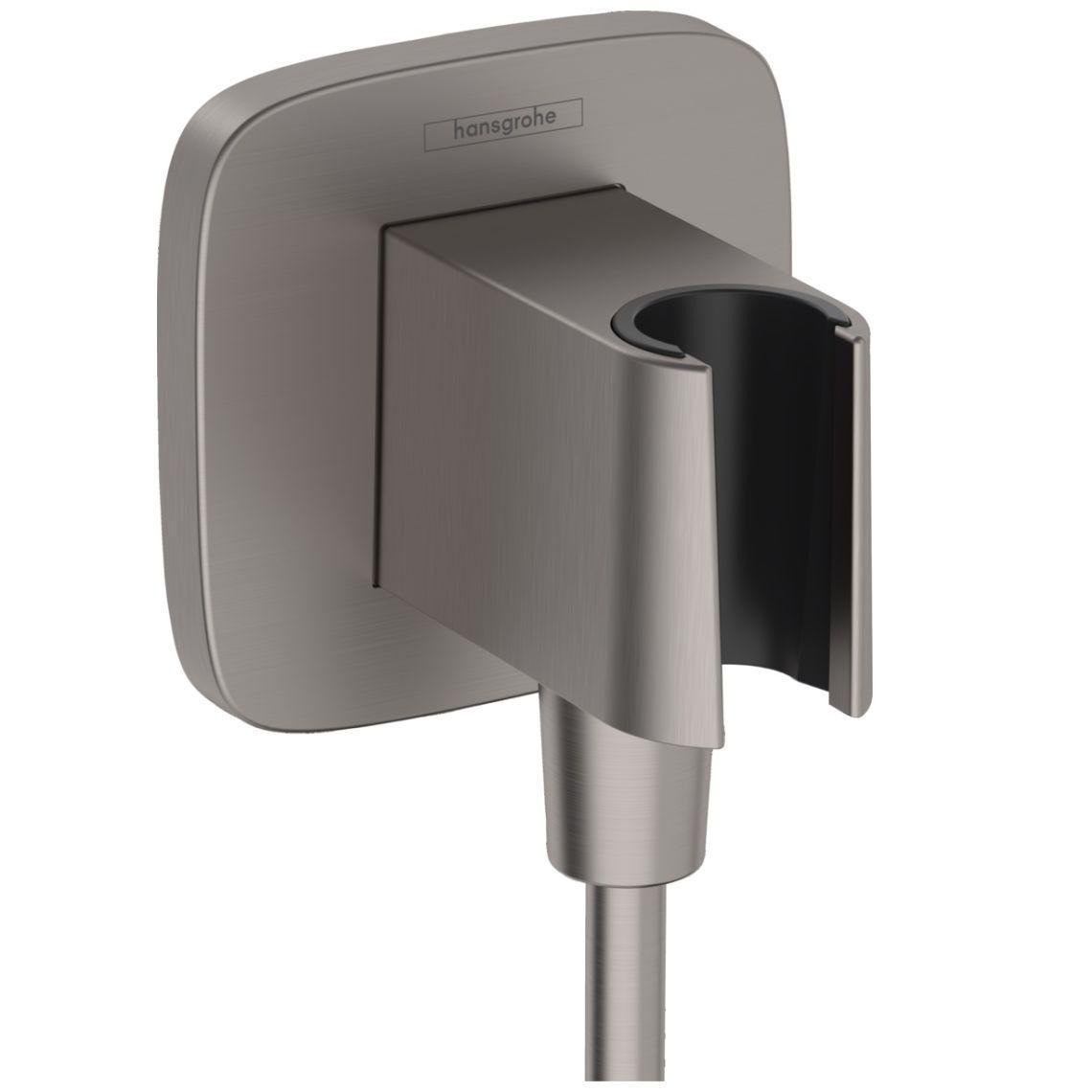 Шланговое подключение Hansgrohe FixFit Porter Q с держателем Brushed Black Chrome (26887340)