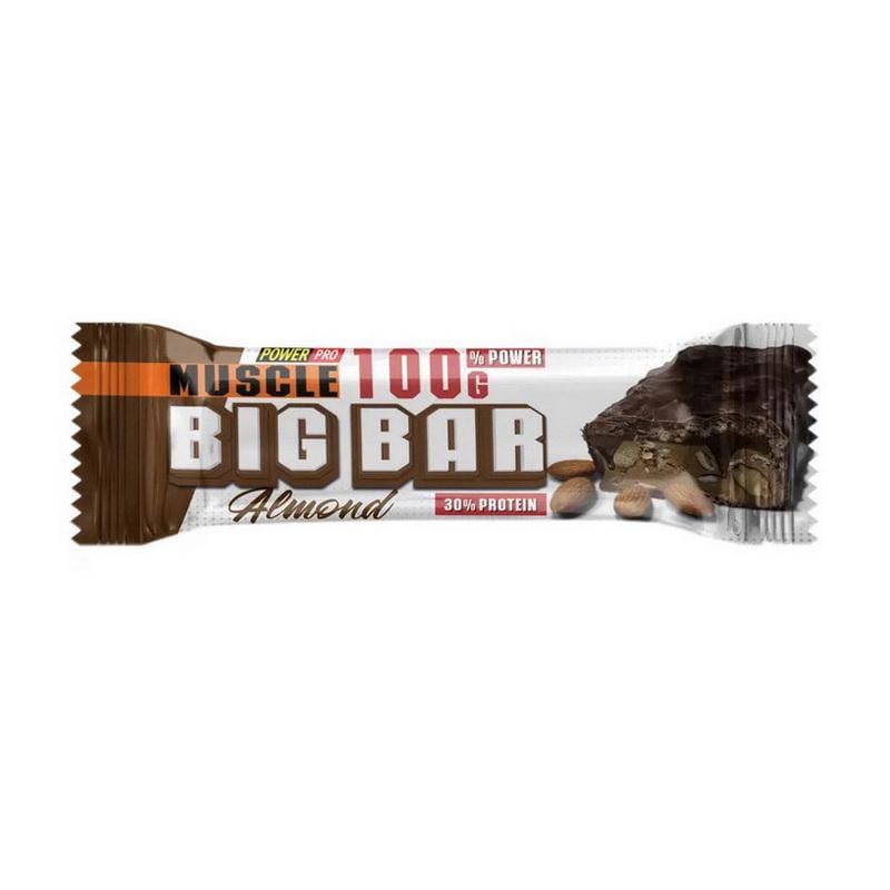 Протеиновый батончик 30 г белка без сахара Power Pro Muscle Big Bar 100 г Миндаль