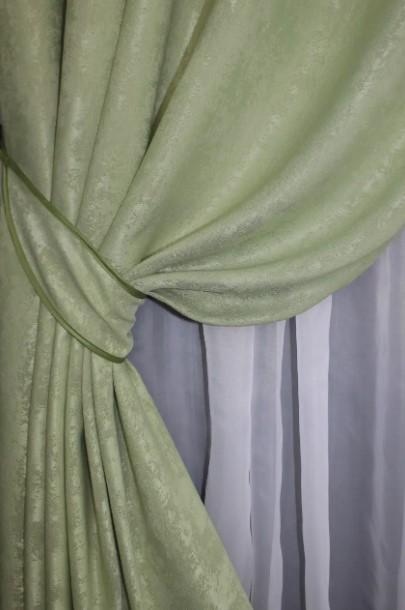 Комплект штор на люверсах Sultan YL жакард 1,5х2,5 м 2 шт. Світло-оливковий (1367ш 37-0055) - фото 3 Комплект штор на люверсах Sultan YL жакард 1,5х2,5 м 2 шт. Світло-оливковий (1367ш 37-0055) - фото 3