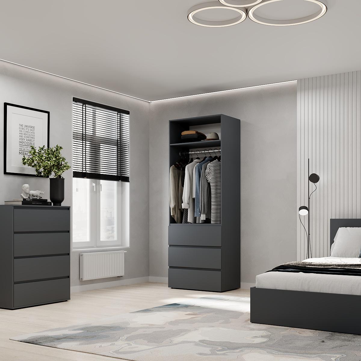 Шкаф распашной ART IN HEAD №2 Light 800x500x2200 мм Графит серый (GALT12070000000) - фото 4