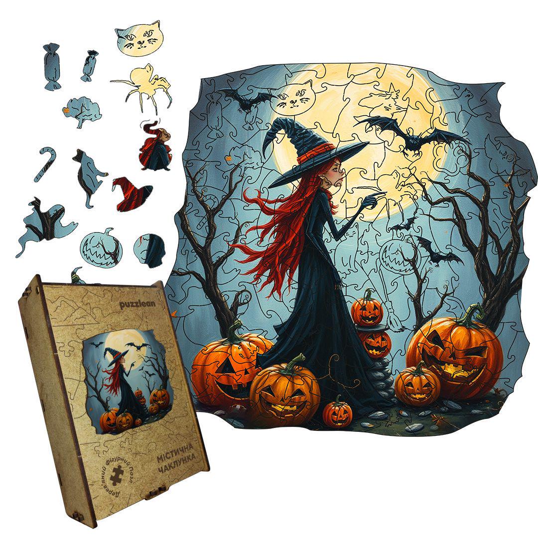 Пазл дерев'яний Містична Чаклунка А5 дерев'яна коробка 35 ел. (26108536)