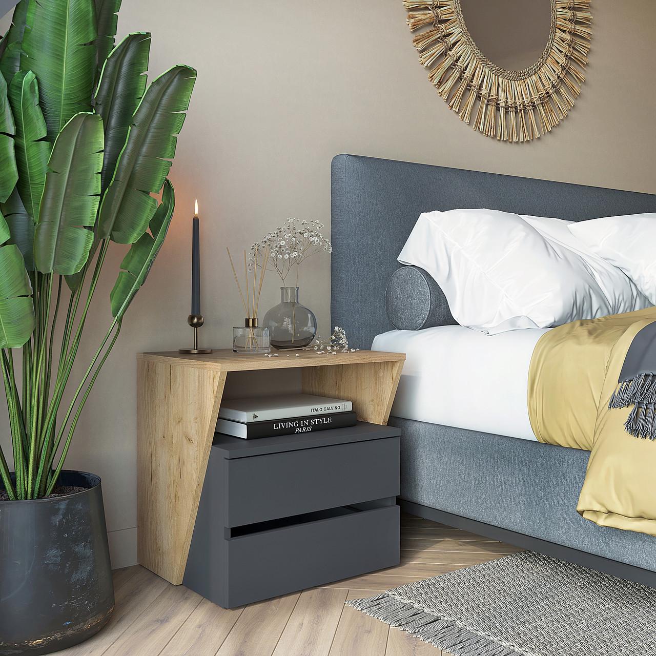 Тумба приліжкова Компаніт ПКТ-13 50,2х40,2х50 см Дуб крафт комбі (26529851)