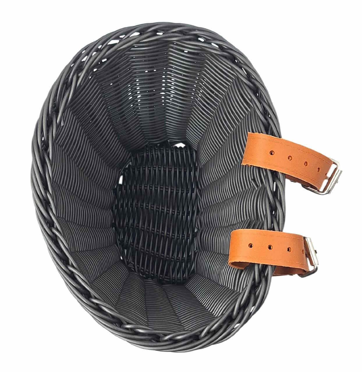 Кошик на дитячий велосипед/самокат плетений ретро 20х16х16 см Чорний (G0001897) - фото 3 Кошик на дитячий велосипед/самокат плетений ретро 20х16х16 см Чорний (G0001897) - фото 3