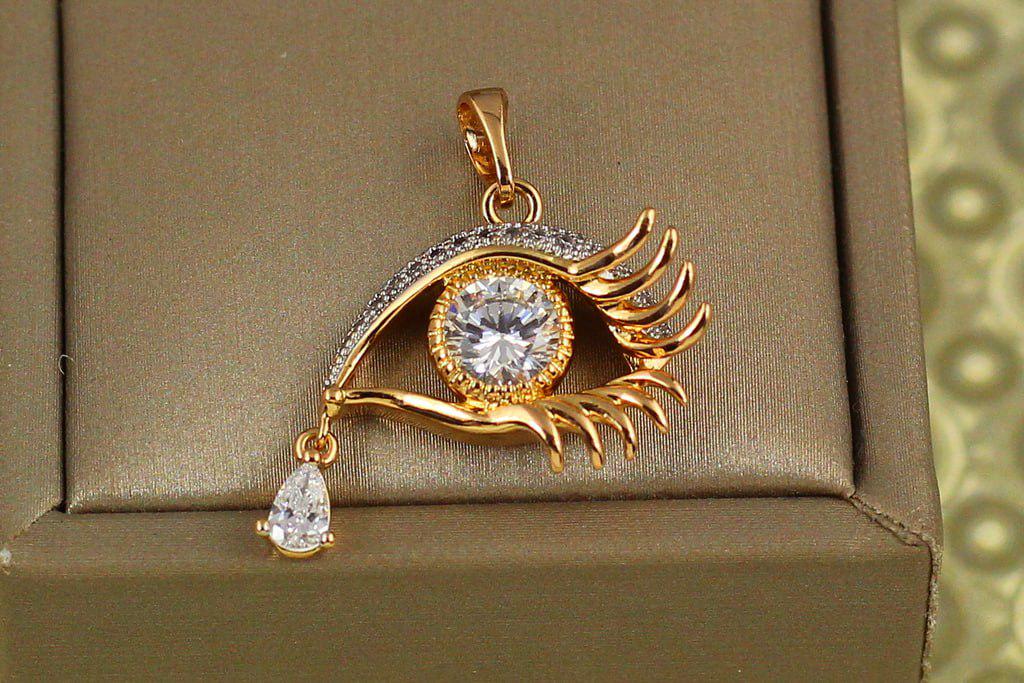 Кулон Xuping Jewelry глаз с родием со слезинкой 1,7 см Золотистый (29256684)