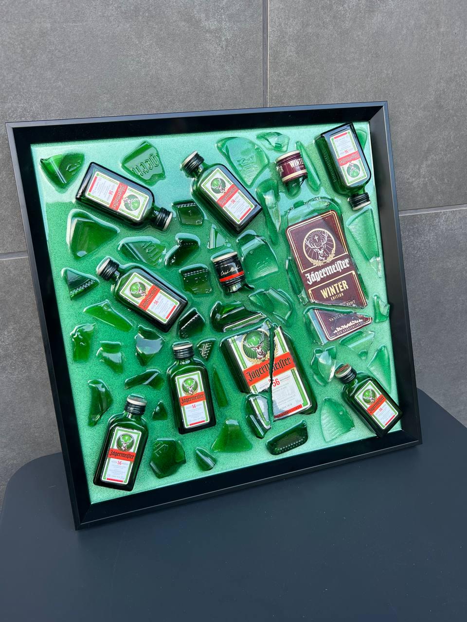 Картина интерьерная Jagermeister из эпоксидной смолы ручной работы (1674)