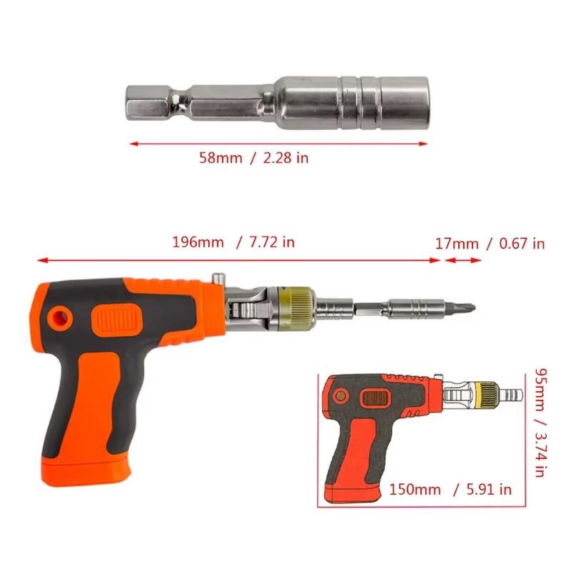 Викрутка-пістолет RIAS 2882A з 16 бітами Orange (3_05901) - фото 6 Викрутка-пістолет RIAS 2882A з 16 бітами Orange (3_05901) - фото 6