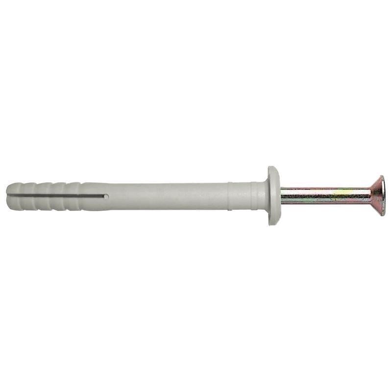 Дюбель Metalvis UCX-b 6х60 мм прижим 30 мм нейлон с буртиком и ударным шурупом цинк 100 шт. (92U10000092U160590)