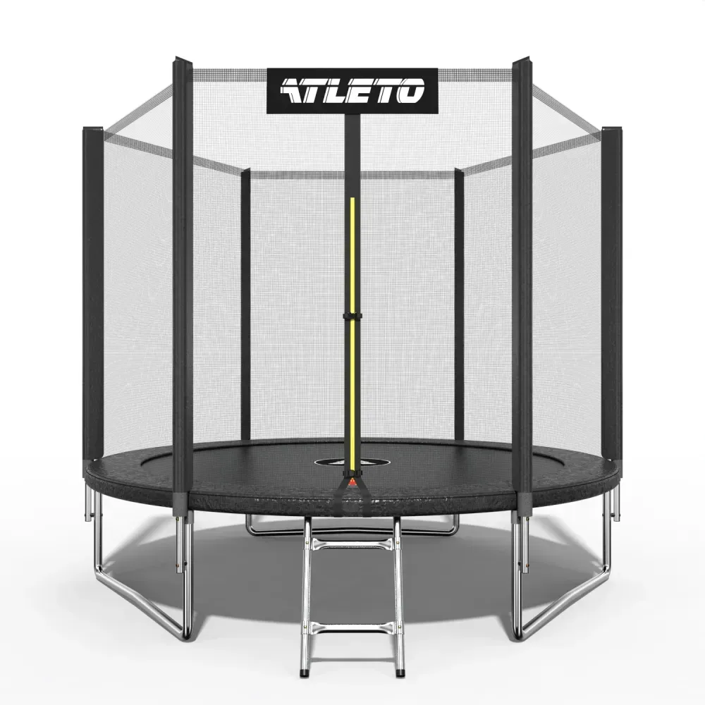 Батут дитячий з сіткою та драбинкою Atleto 252 см Чорний (42400443)