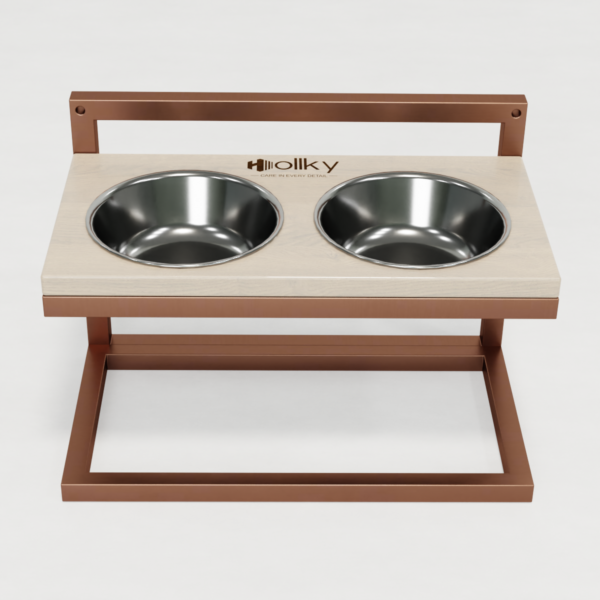 Миски на регулируемой подставке для средних собак Hollky Flex M 2х0,85 л (FM-422530-GLWH) - фото 4