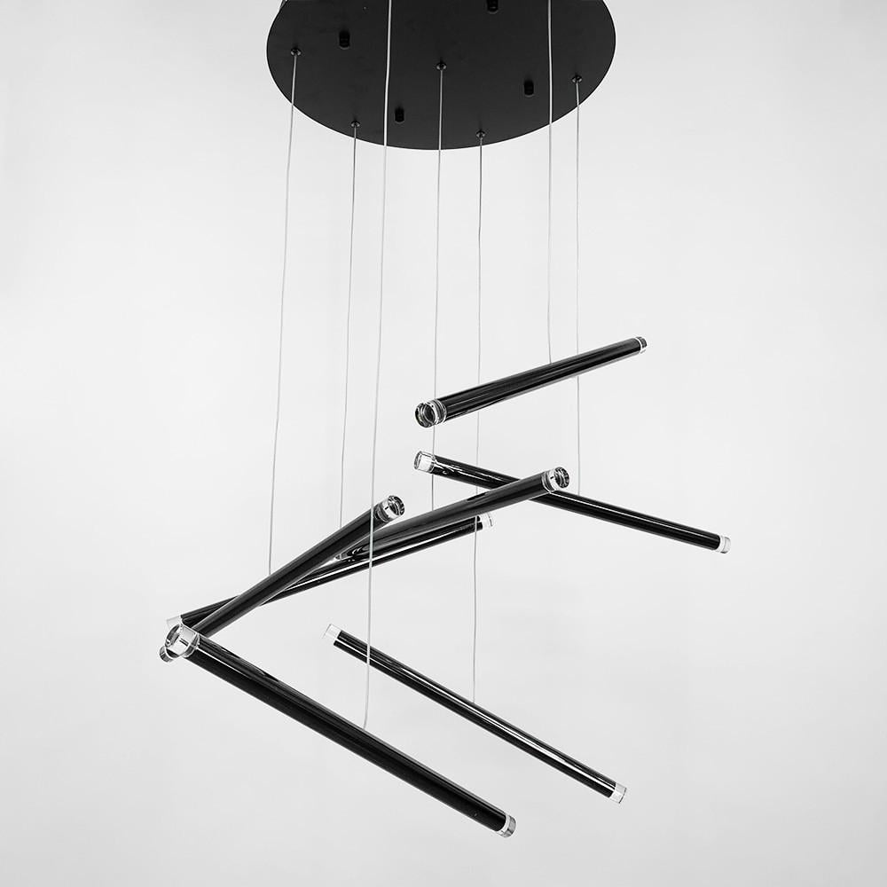 Светильник каскадный A-TUBE NANO на 7 подвесных трубок Черный (MJ 150 BK)