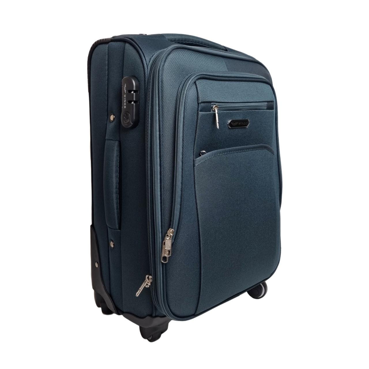 Валіза Wings на коліщатках текстиль Зелений (2501/4 green S)