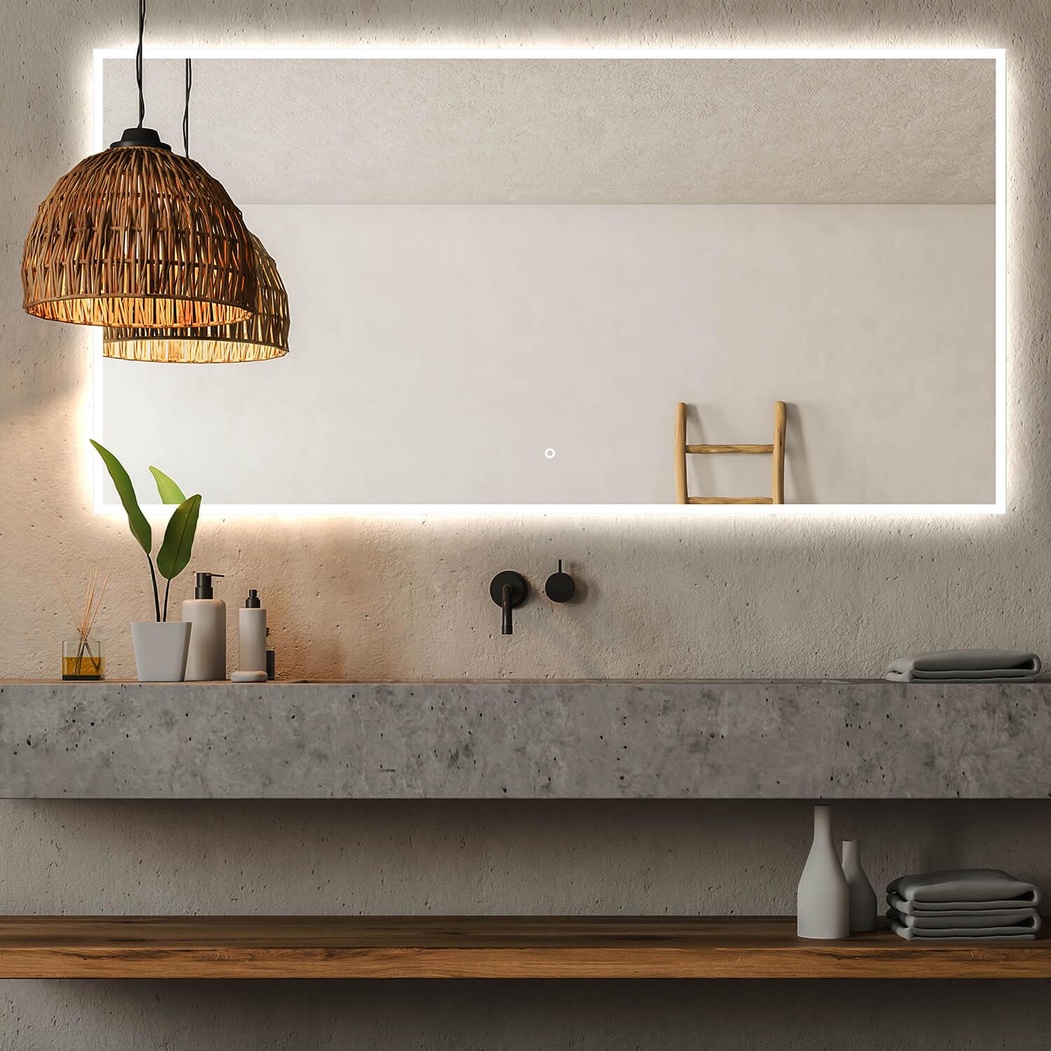 Зеркало Dim Dzerkal AVONA с LED-подсветкой и сенсорным управлением 50х70 см (10150)