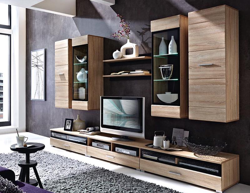 Стенка для гостинной Gerbor Вушер комплект Дуб Сонома