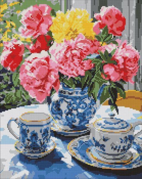 Алмазна мозаїка Чаювання на веранді art_selena_ua 40х50 см (AMO7968)
