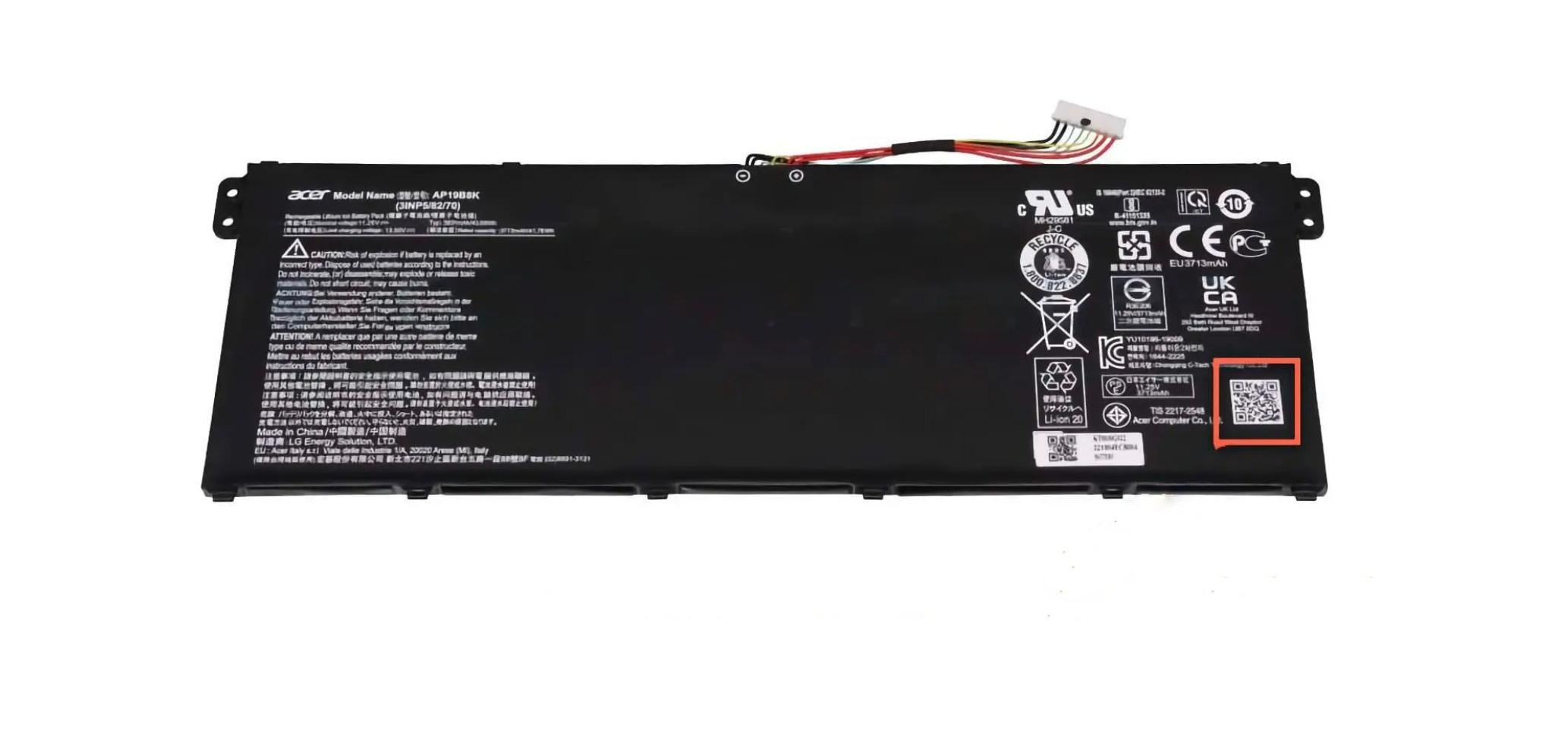 Батарея аккумуляторная AP19B8K для ноутбуков Acer Aspire A315-55/A315-56/A315-57/A315-58/A315-59/Extensa EX215-53 3830mAh (06011)