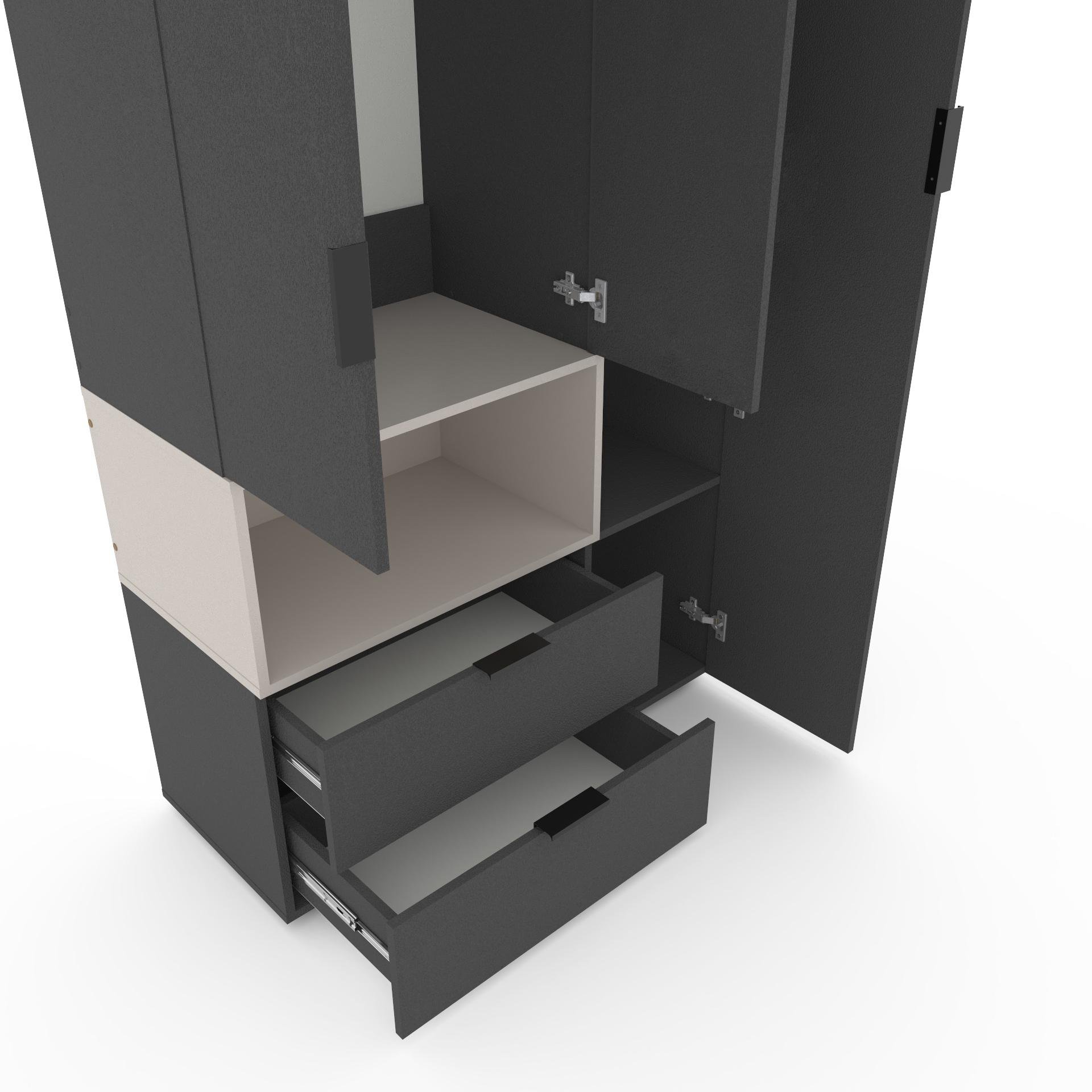 Шкаф Metkas Home A002L ЛДСП 1000x420x2300 мм Антрацитовый/Кашемир - фото 4 Шкаф Metkas Home A002L ЛДСП 1000x420x2300 мм Антрацитовый/Кашемир - фото 4